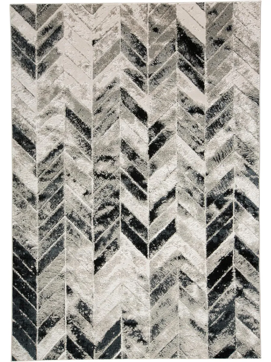 Micah 3048F Black/Gray/Silver 3'11" X 6' Rug