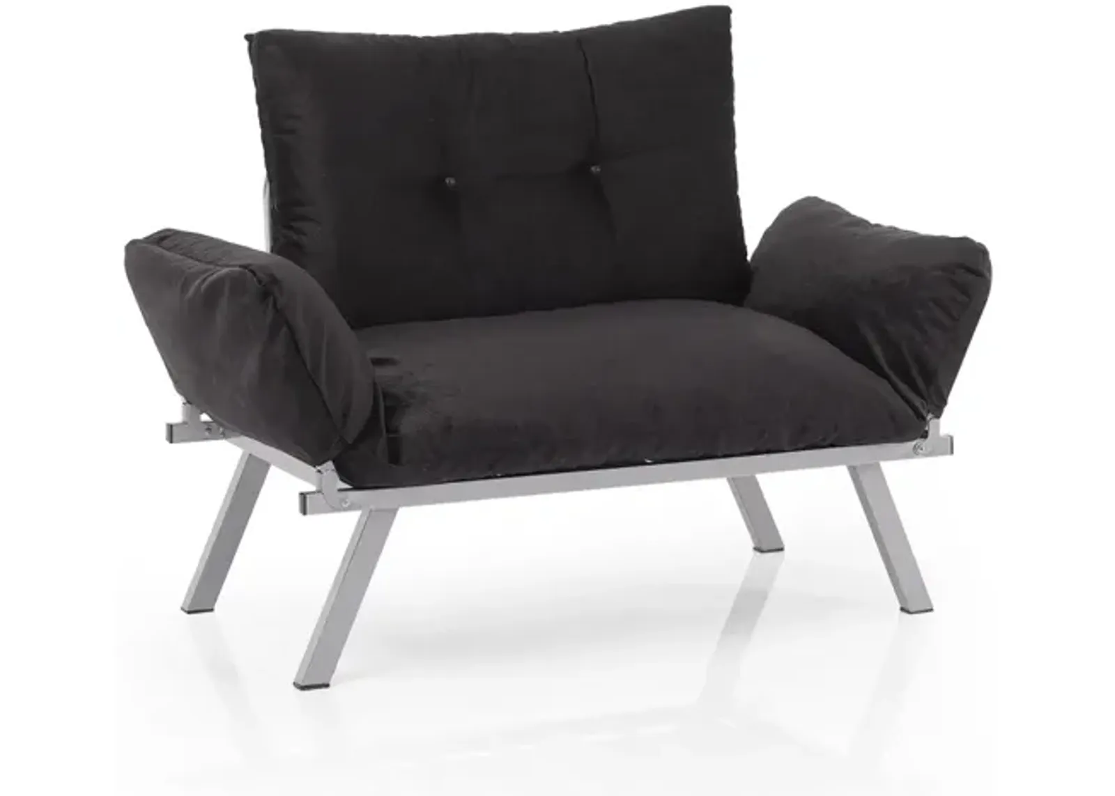 Alora Metal Legs Futon Loveseat