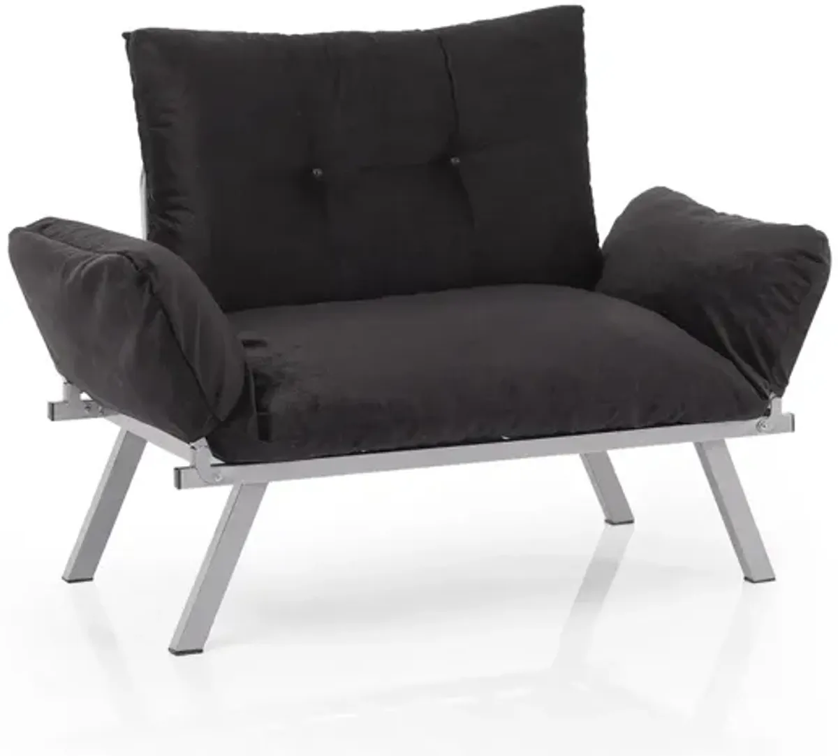 Alora Metal Legs Futon Loveseat