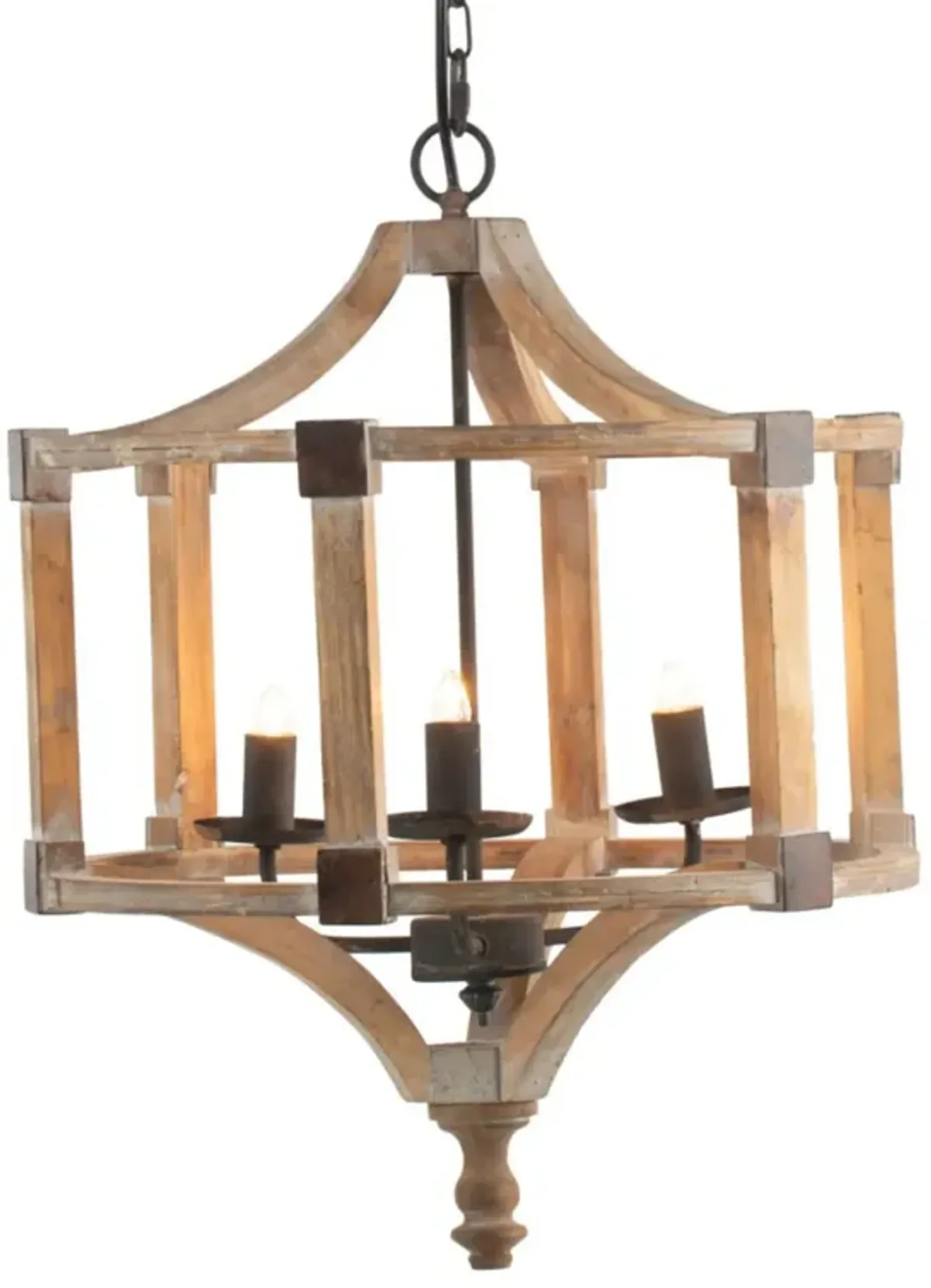 25" Brown and Black Classic Style Three Light Round Chandelier