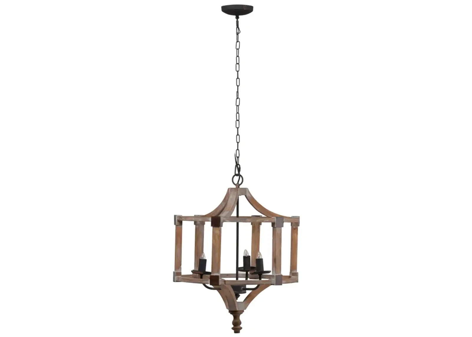 25" Brown and Black Classic Style Three Light Round Chandelier