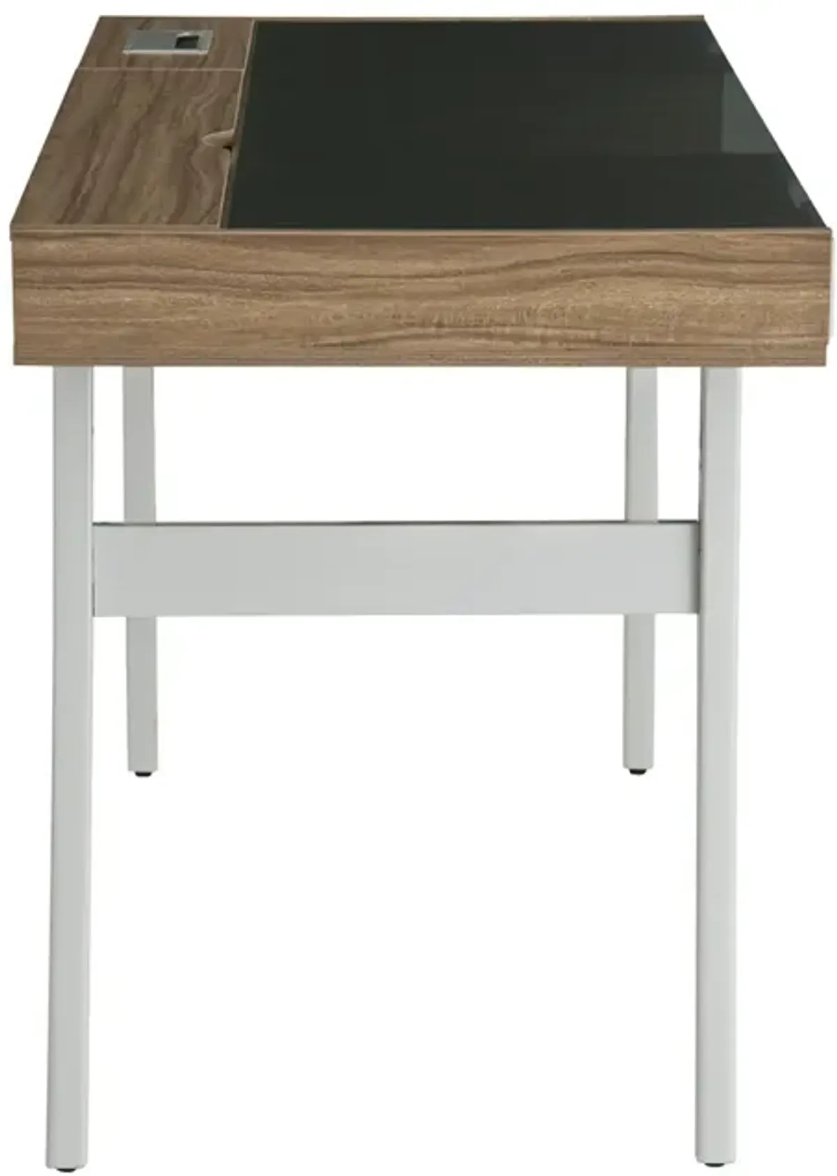 Compact Computer Desk with Multiple Storage, Walnut