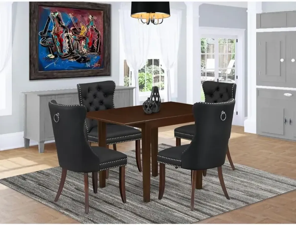 5 Piece Dining Set Consists of a Rectangle Kitchen Table with Dropleaf