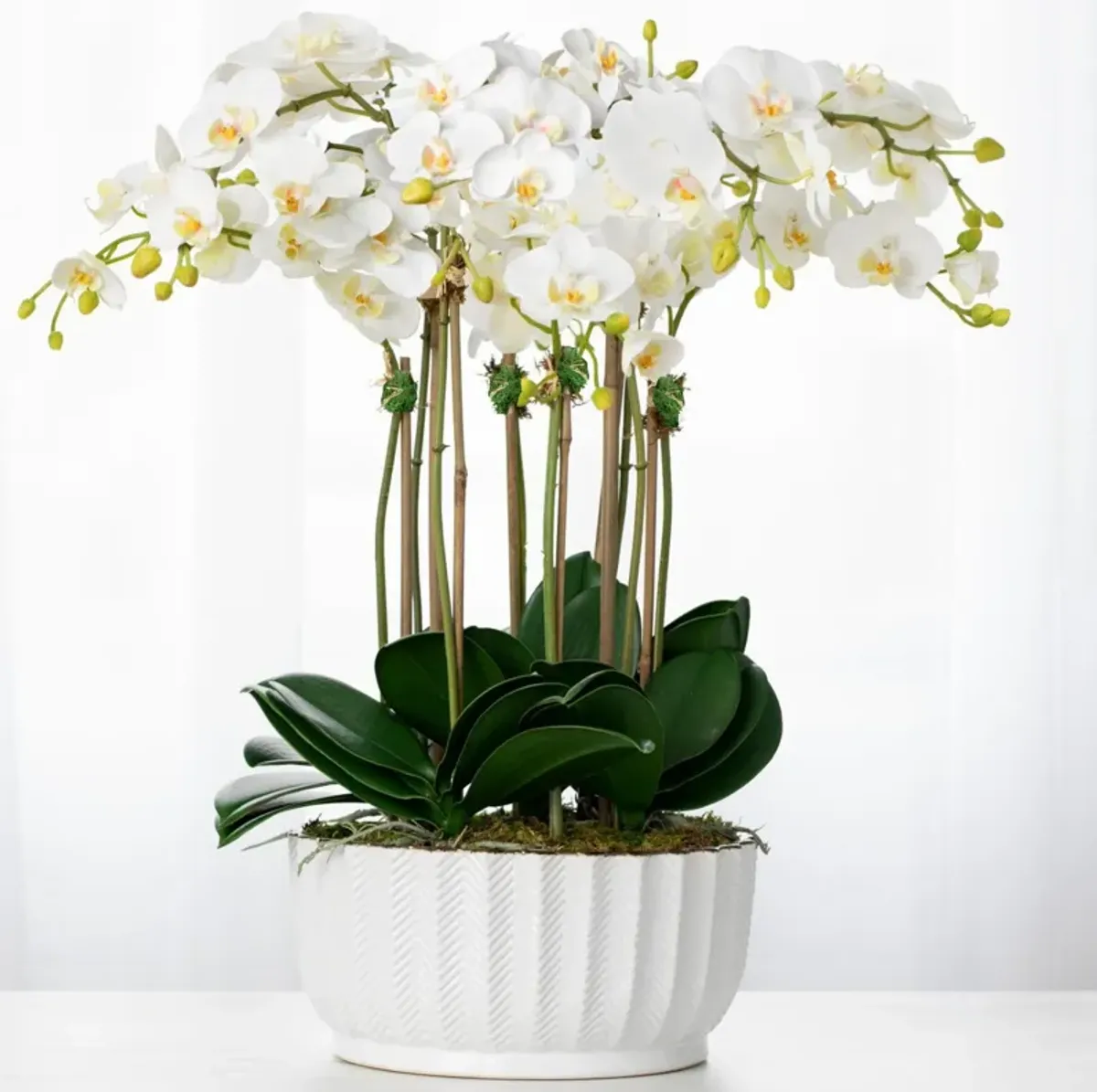 Faux Orchid Centerpiece - Silk Orchid Arrangement - 26”