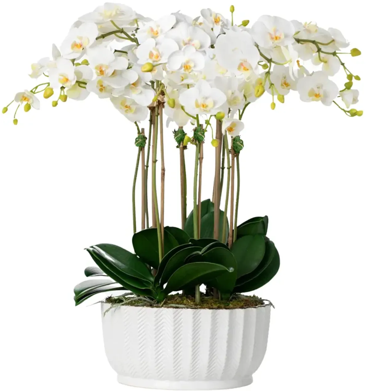 Faux Orchid Centerpiece - Silk Orchid Arrangement - 26”