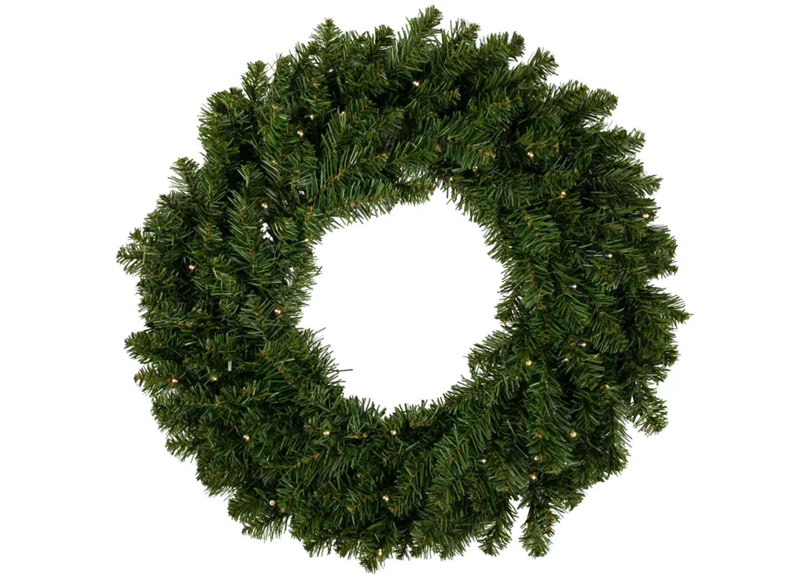 Pre-Lit Canadian Pine Artificial Christmas Wreath  24-Inch  Clear Lights