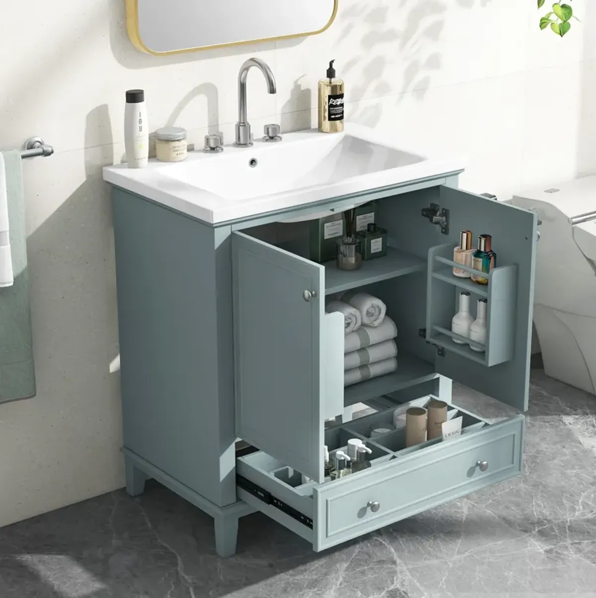 Merax Modern Bathroom Vanity with Sink Combo