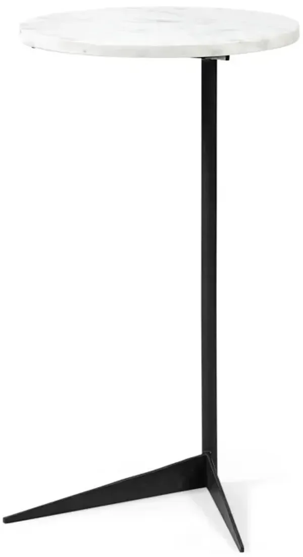 Modern Marble Round End Table – Elegant Living Room Accent