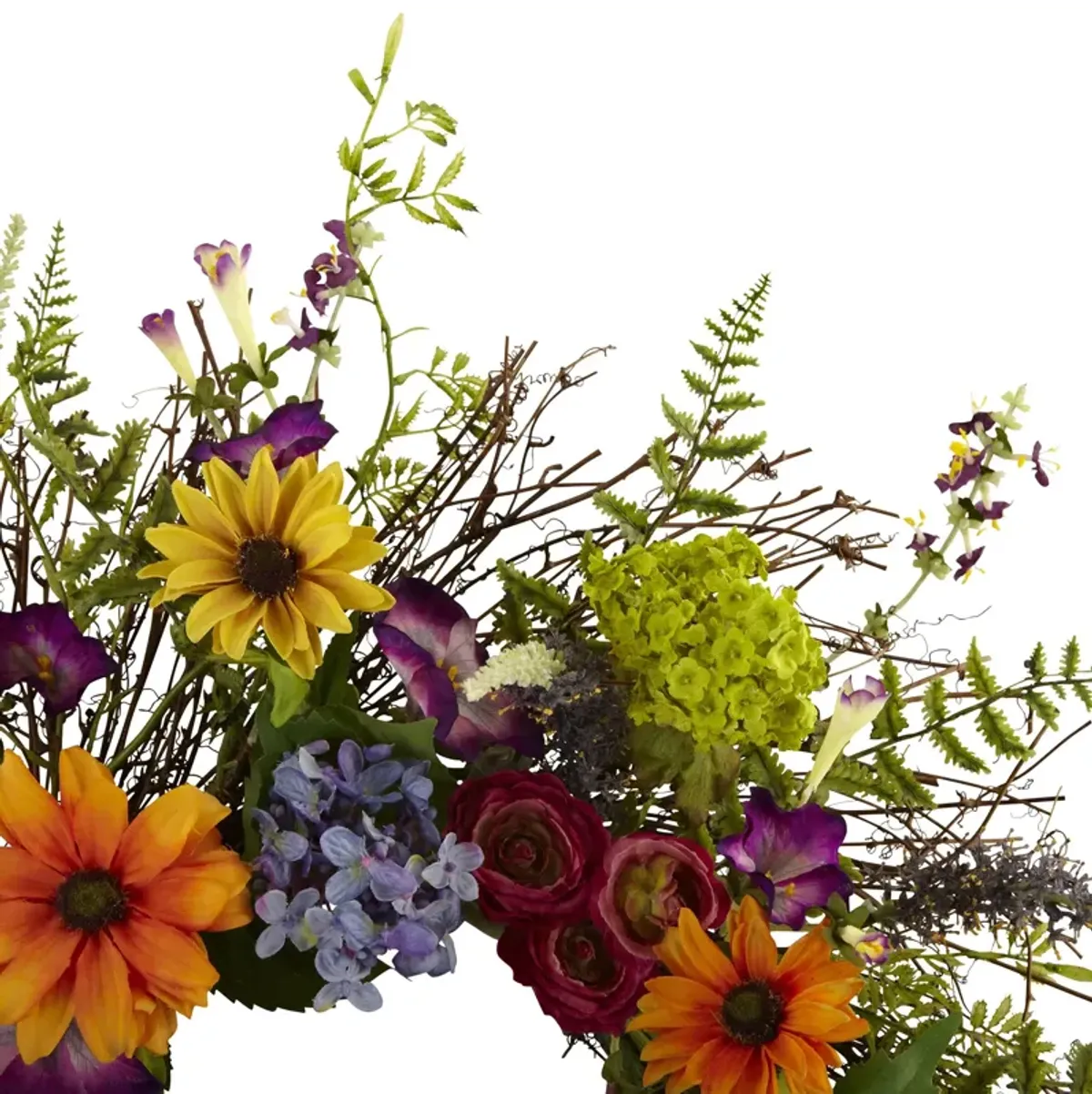 Hivvago 24" Spring Garden Wreath w/Twig Base
