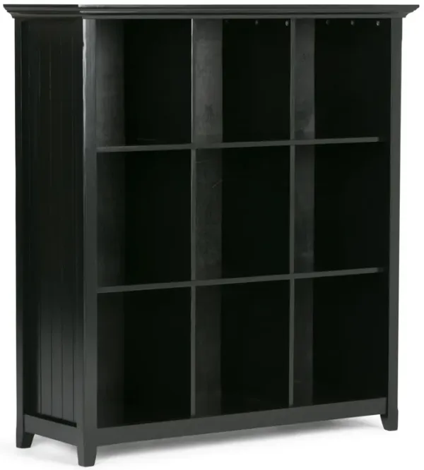 Acadian SOLID WOOD 48 inch x 44 inch Transitional 9 Cube Bookcase and Storage Unit in Black