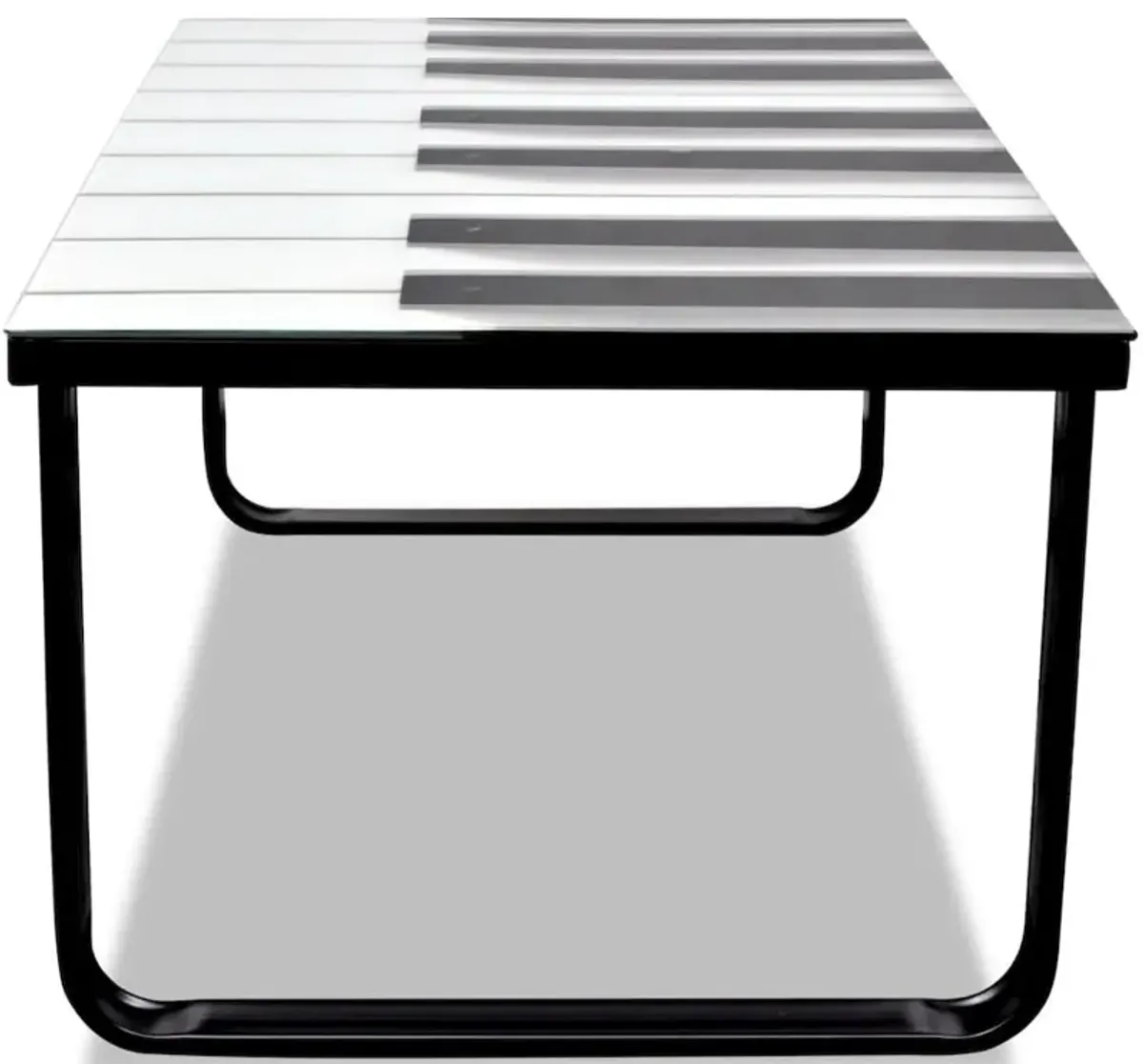 vidaXL Coffee Table with Piano Printing Glass Top, 241174