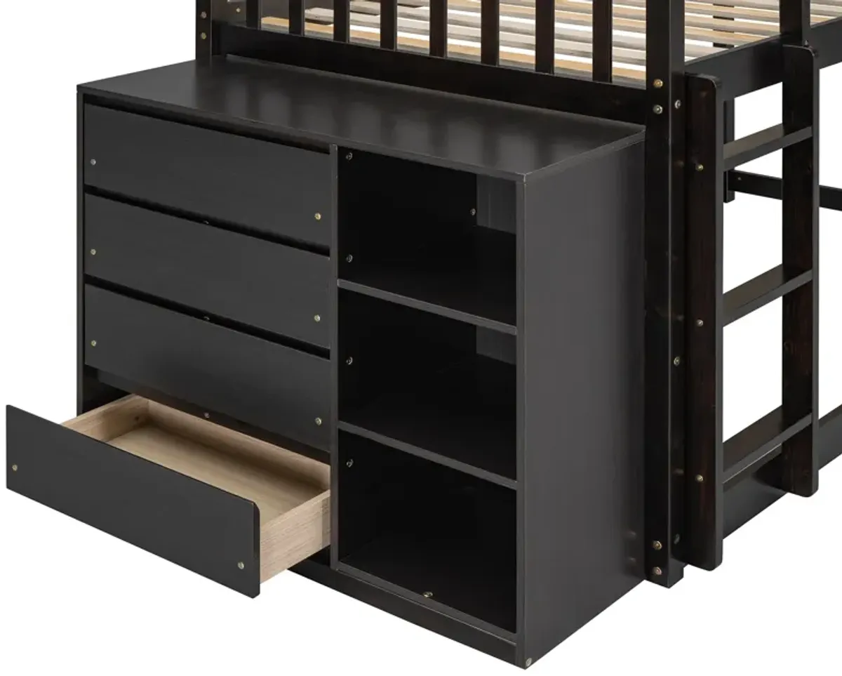 Merax Modern Bunk Bed with 4 Drawers