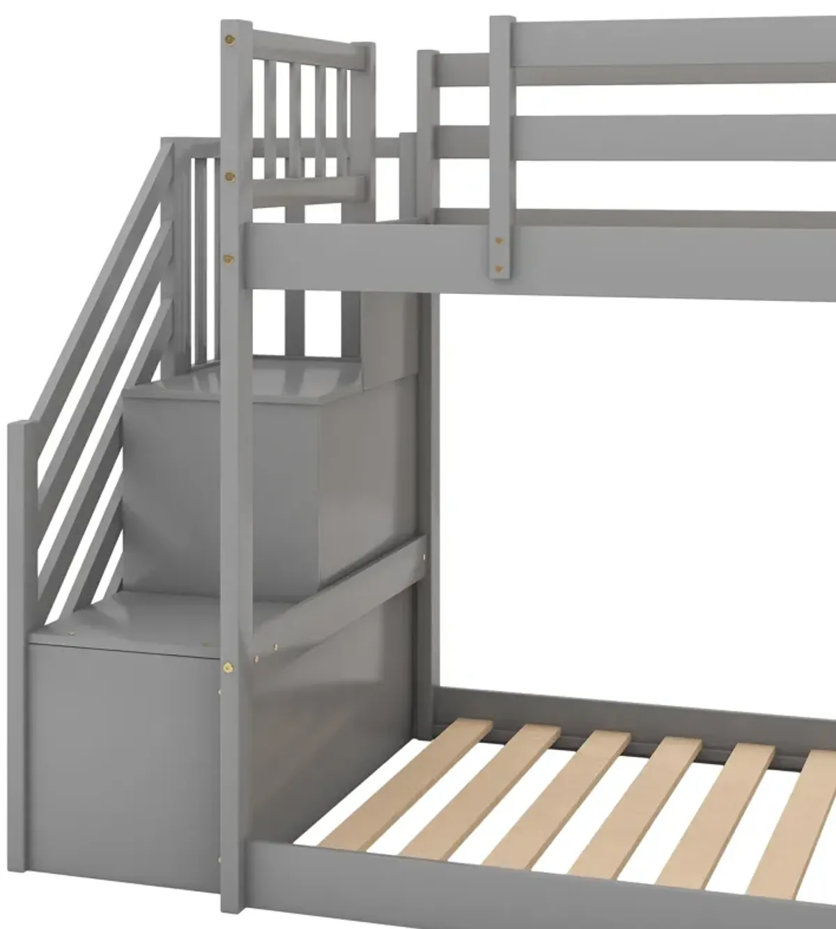 Merax Twin over Twin Bunk Bed with Convertible Slide and Stairway