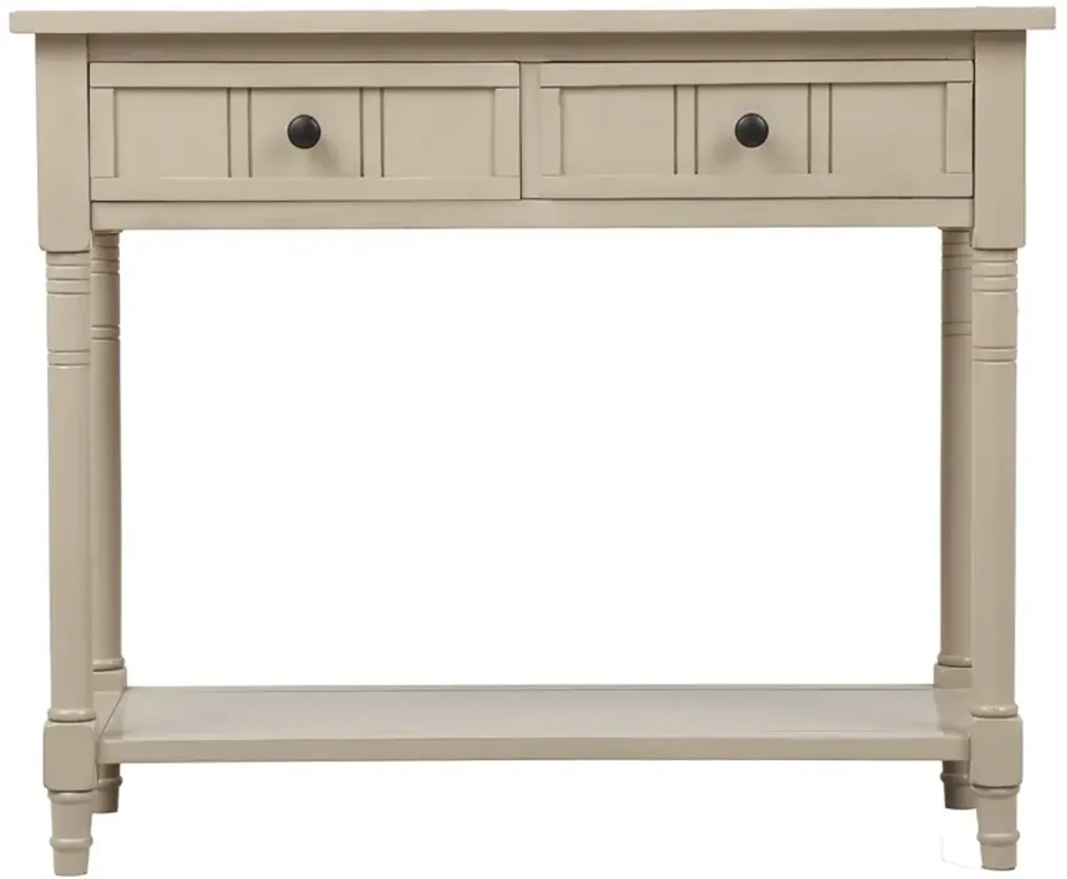 Daisy Series Console Table Traditional Design with Two Drawers and Bottom Shelf