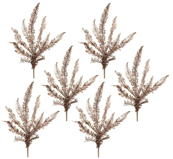 Icy Winter Fern Spray for Holiday and Winter Décor (Set of 6)