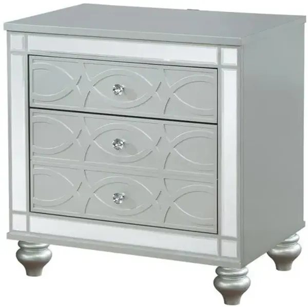 Gunnison 2-drawer Nightstand Silver Metallic