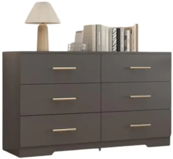 6-Drawer Dresser Table with Handles for Bedroom or Living Room
