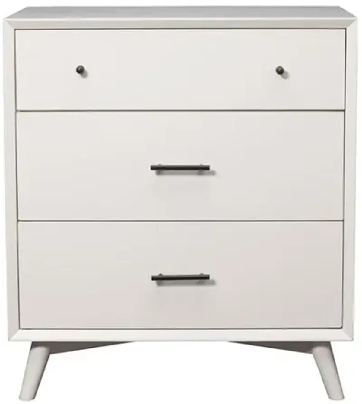 Flynn Mid Century Modern 3 Drawer Small Chest, White