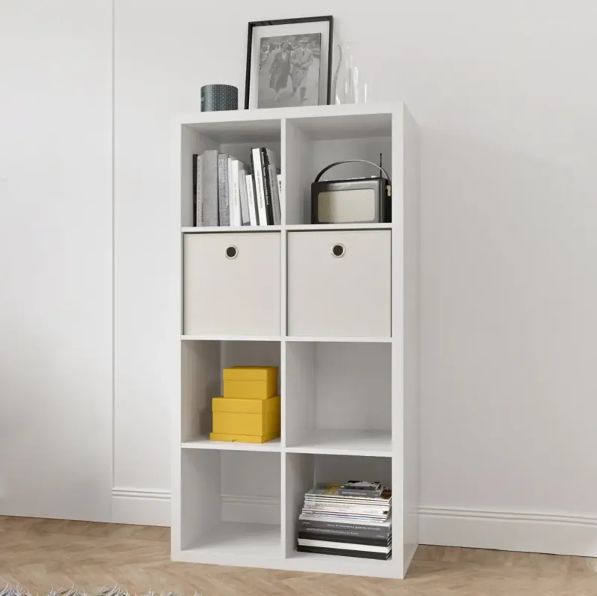 8-Cube Organizer with Open Back Shelves