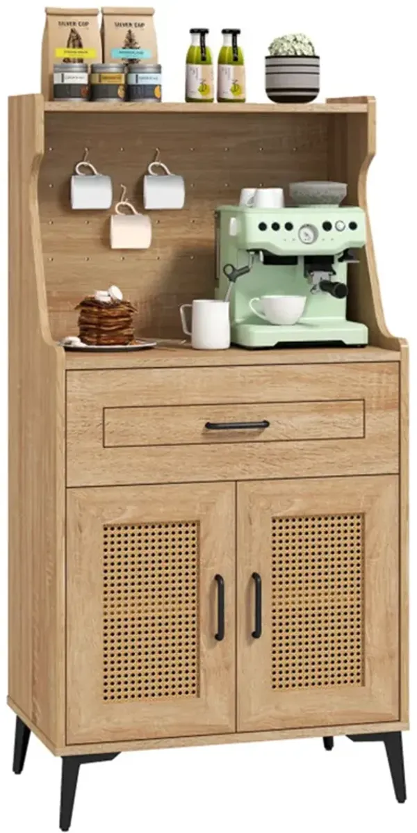 Coffee Bar Cabinet Storage Sideboard for Kitchen & Dining Room Organization