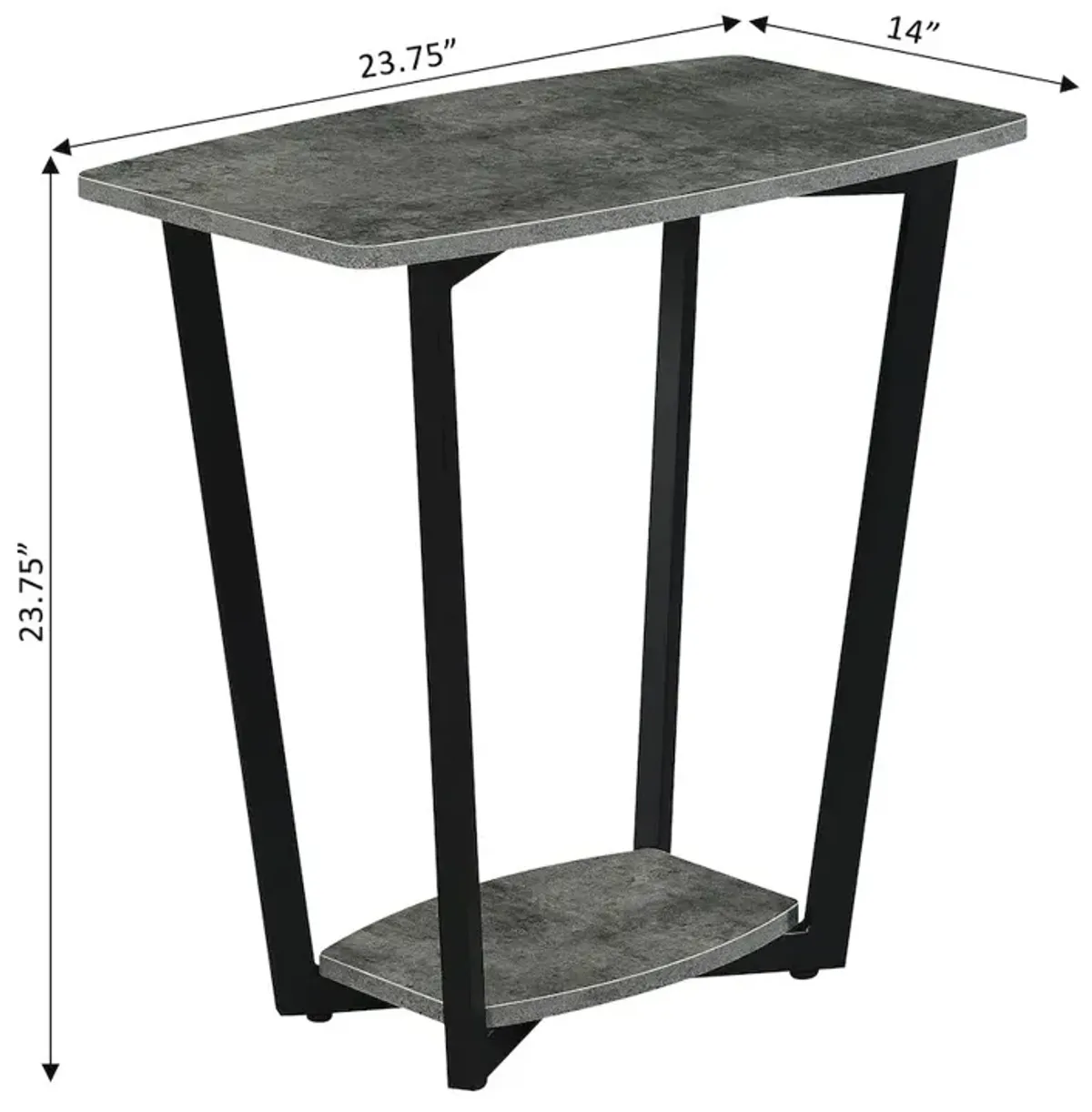 Convenience Concepts Graystone End Table with Shelf