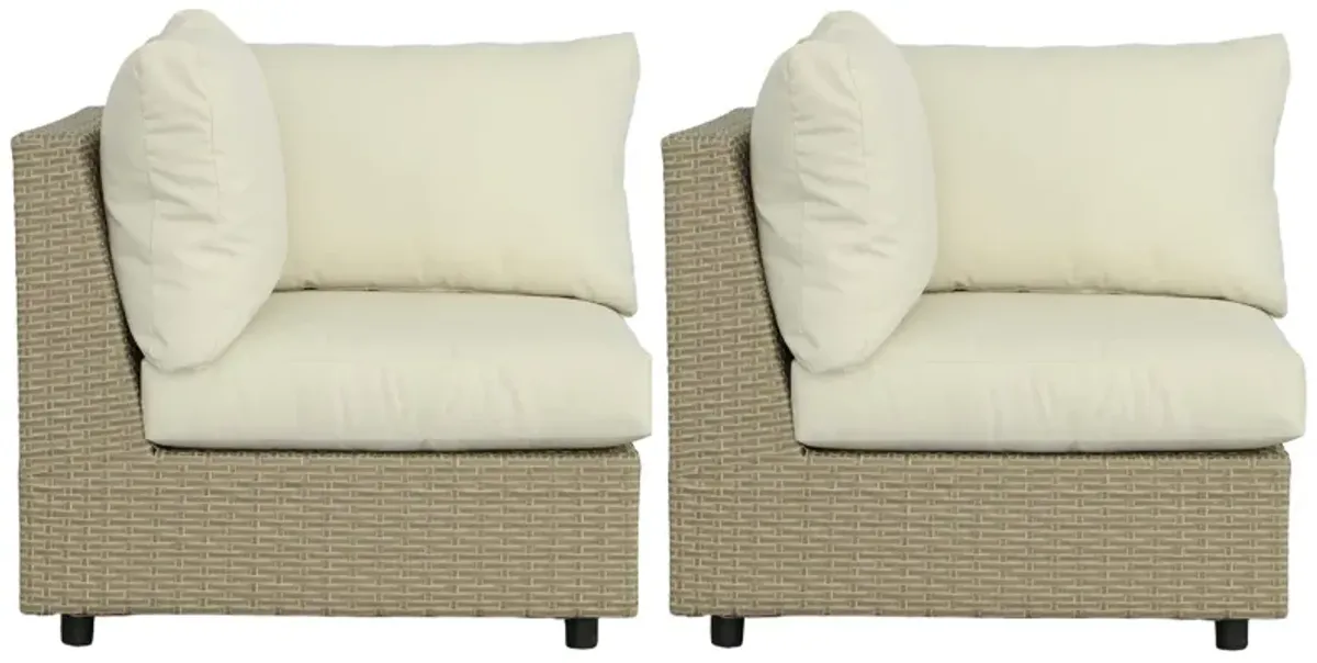 2pc Resin Wicker Outdoor Corner Chairs - 35"