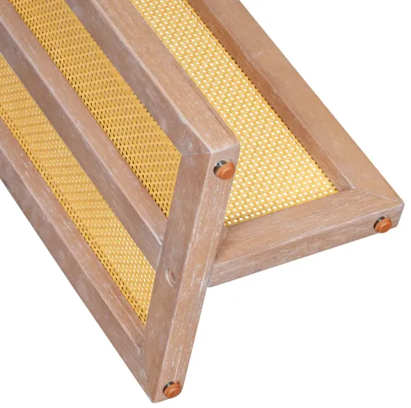 Merax Farmhouse Rattan Console Table for Entryway