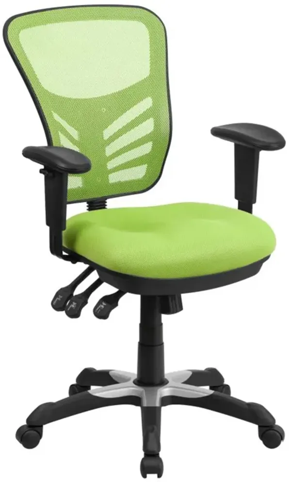 Nicholas Mid-Back Black Mesh Multifunction Executive Swivel Ergonomic Office Chair with Adjustable Arms