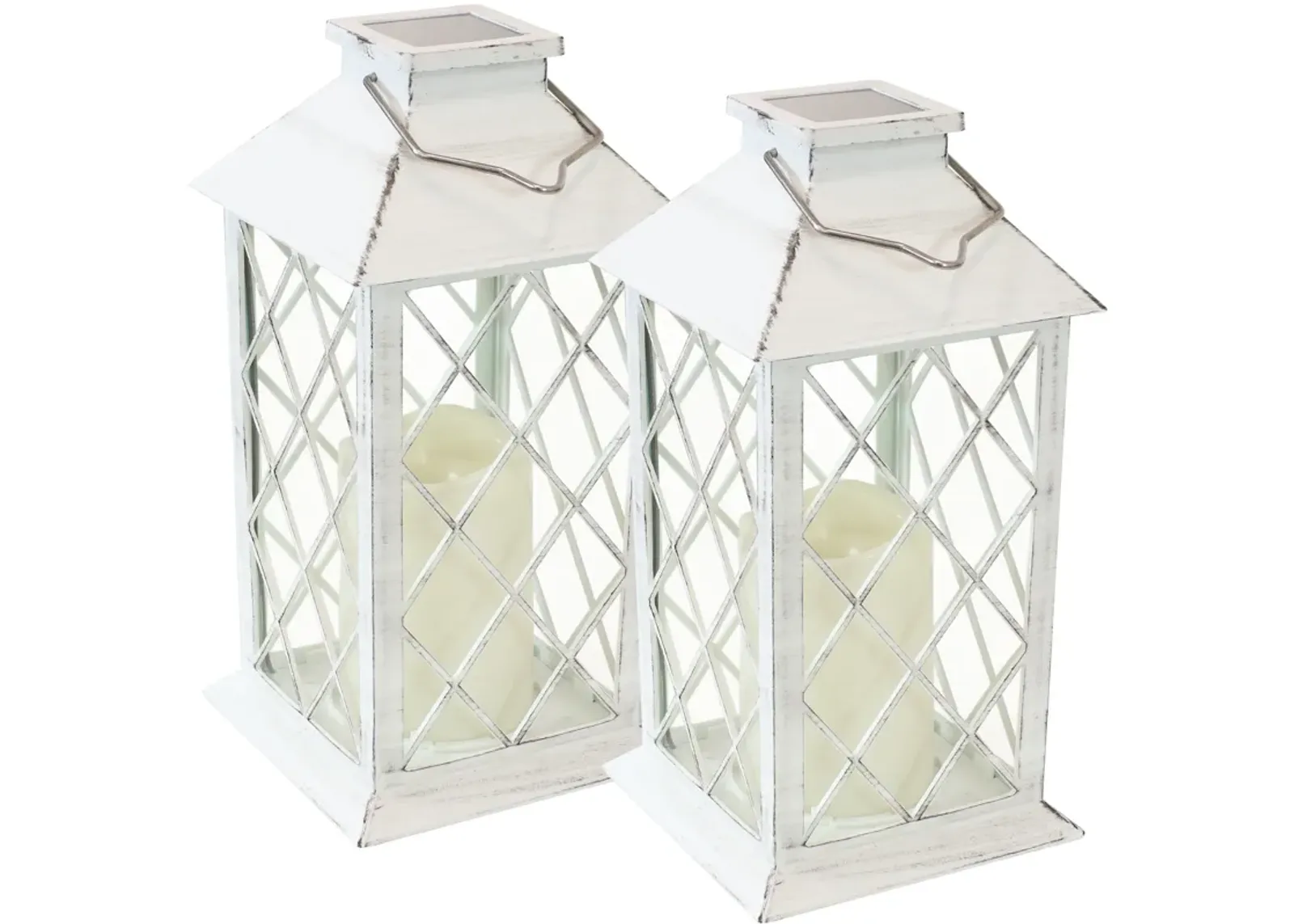 Sunnydaze Concord Outdoor Solar Candle Lantern - 11 in