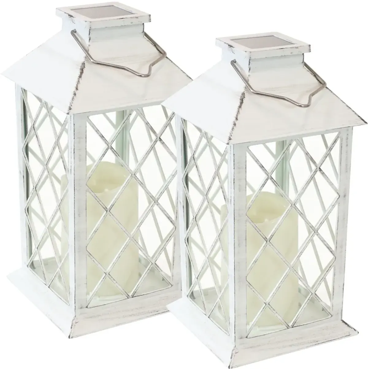 Sunnydaze Concord Outdoor Solar Candle Lantern - 11 in