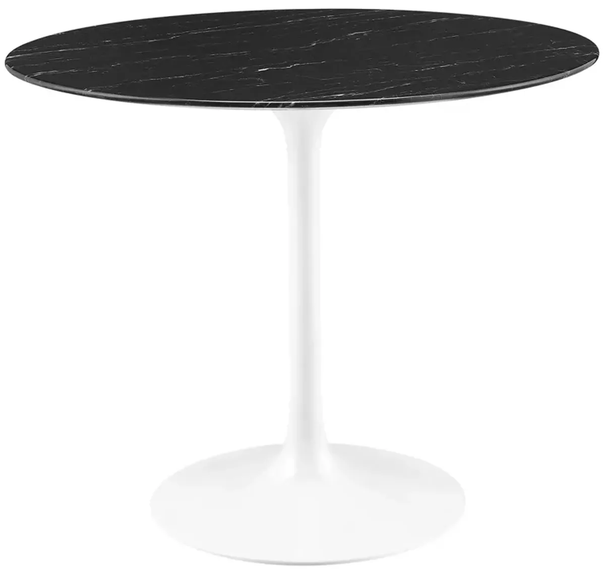 Modway - Lippa 36" Round Artificial Marble Dining Table White Black