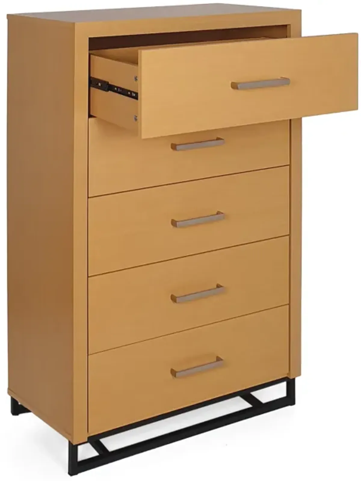 5-Drawer Minimalist Dresser with Display Top and Iron Base