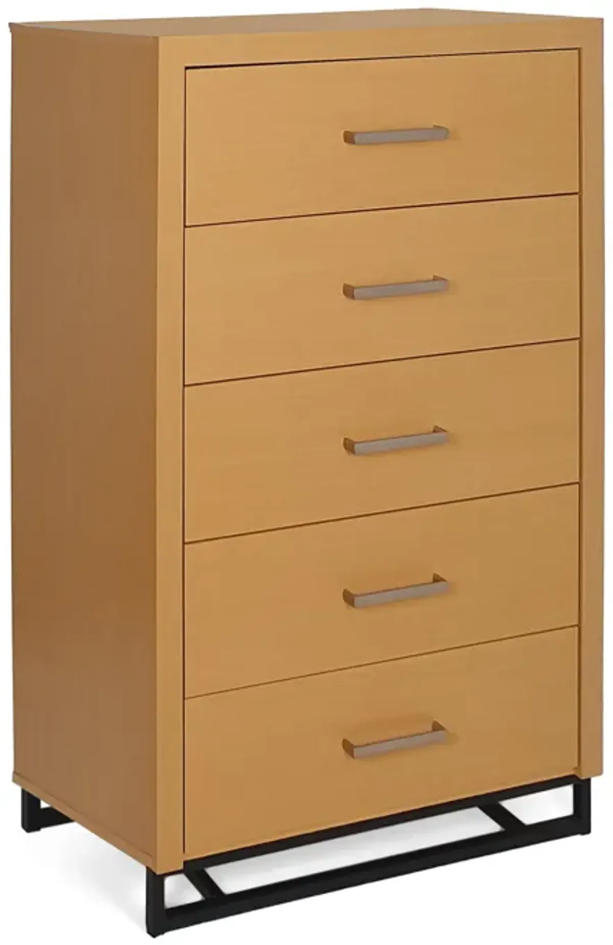 5-Drawer Minimalist Dresser with Display Top and Iron Base