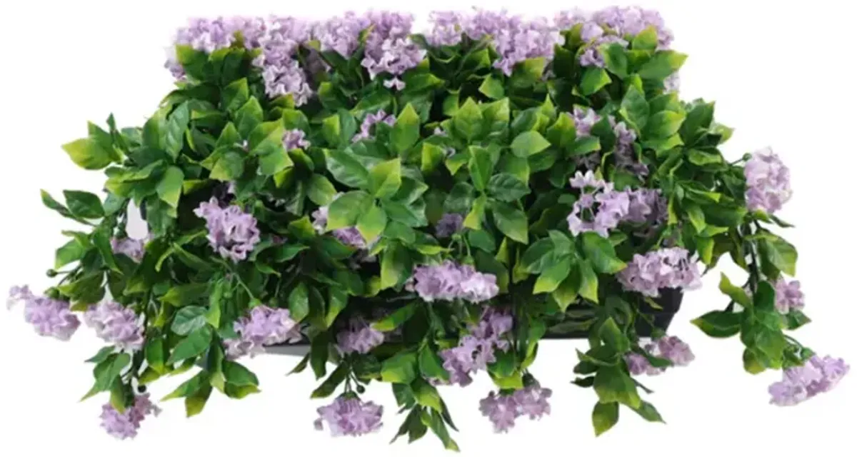 Artificial Draping Lilac Flowering Window Box Planter 20" x 14"(Outdoor Proof)