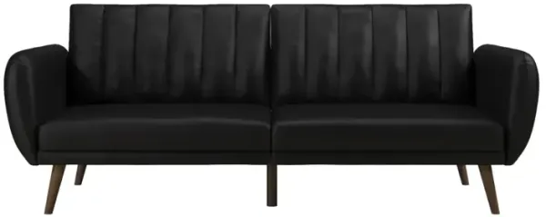 Novogratz Brittany Futon, Black Faux Leather