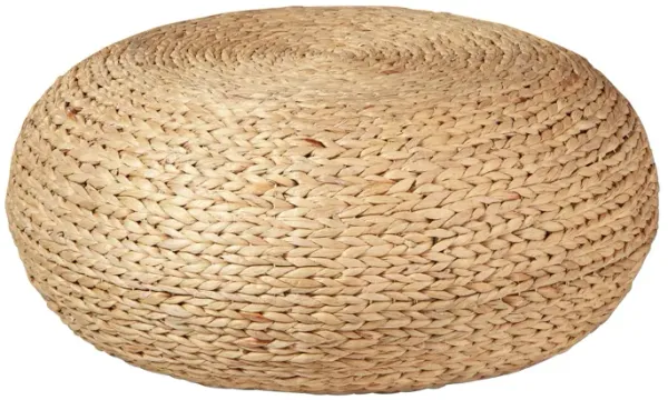 Traditional 31 Inch Coffee Table, Water Hyacinth Fiber Woven, Natural Brown-Benzara