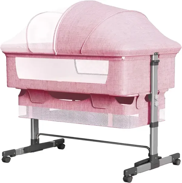 Baby Bassinet Bedside Sleeper 3-in-1 Adjustable Bedside Crib for Newborns & Infants