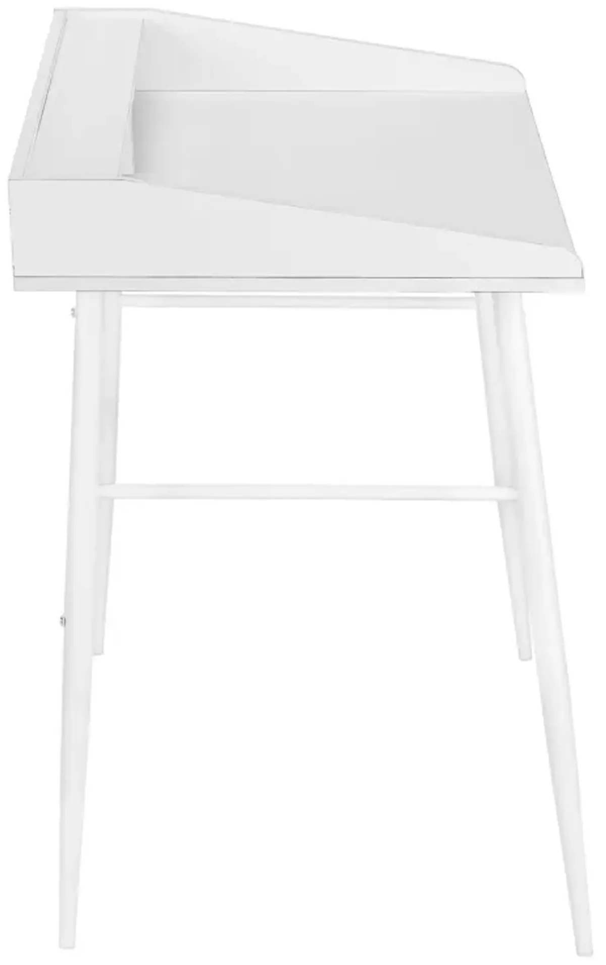 Monarch Specialties I 7535 Computer Desk, Home Office, Laptop, Storage Shelves, 48"L, Work, Metal, Laminate, White, Contemporary, Modern