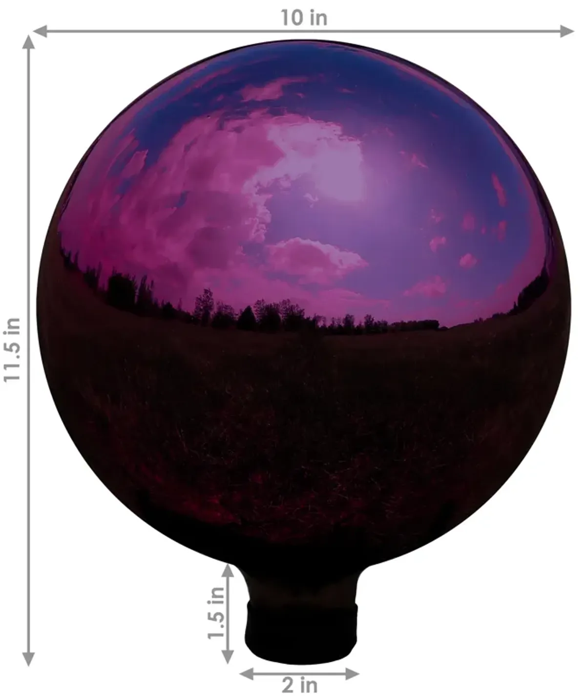 Sunnydaze Merlot Mirrored Surface Gazing Ball Globe - 10 in