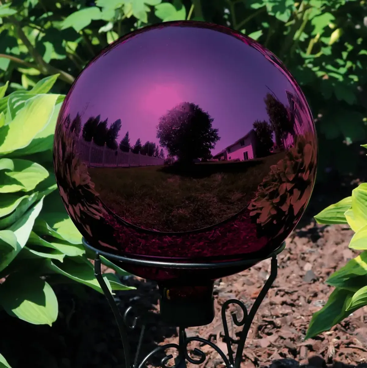 Sunnydaze Merlot Mirrored Surface Gazing Ball Globe - 10 in