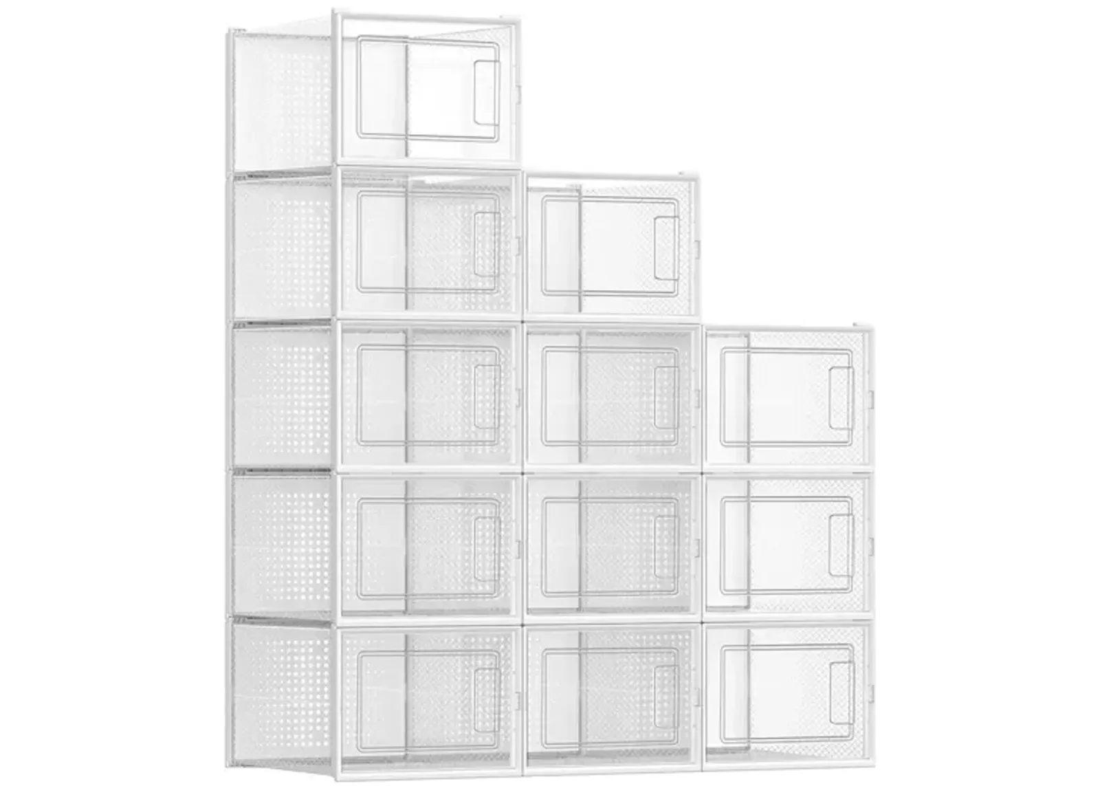 Pack of 18 Stackable Shoe Storage Organizers - Efficient Shoe Boxes for Neat Storage