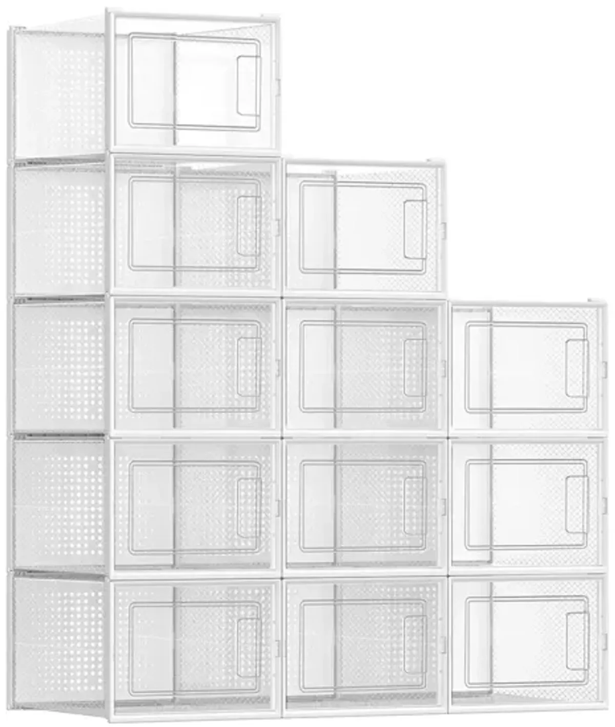 Pack of 18 Stackable Shoe Storage Organizers - Efficient Shoe Boxes for Neat Storage