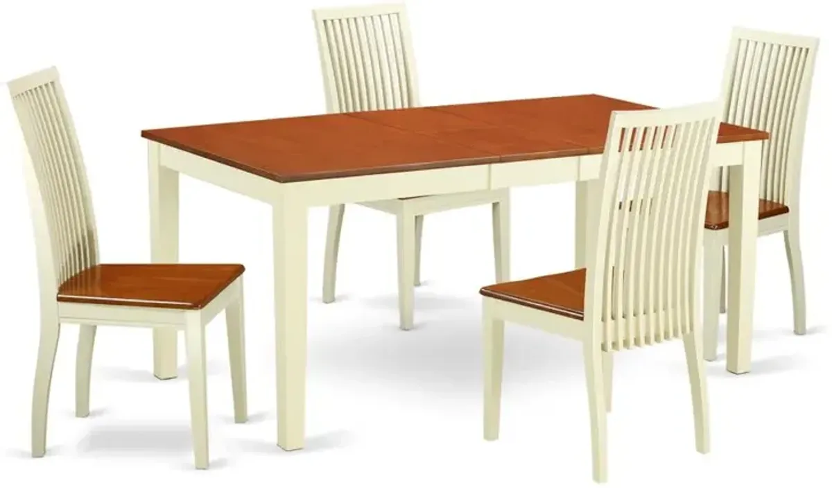 Dining Room Set Buttermilk & Cherry, NIIP5-BMK-W