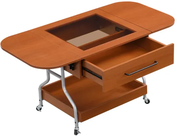 Merax Modern Extended Coffee Table with Wheels