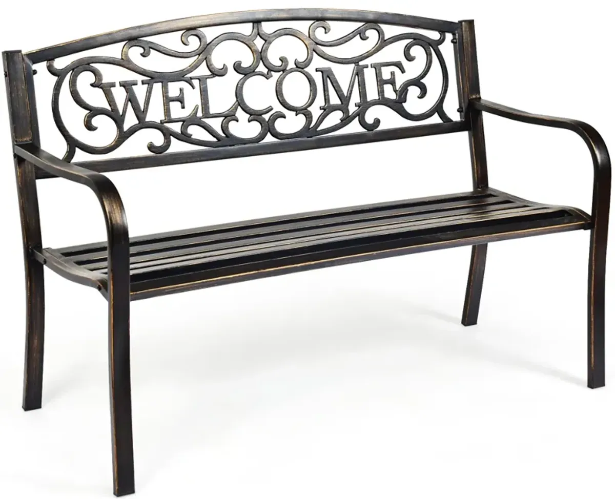 Outdoor Furniture Steel Frame Porch Garden Bench