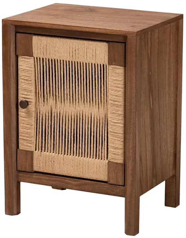 Baxton Studio Holitz Modern Bohemian Walnut Brown Finished Bayur Wood Nightstand