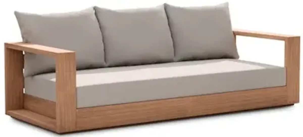Meridian Furniture Tulum Grey Water Resistant Fabric Outdoor Sofa