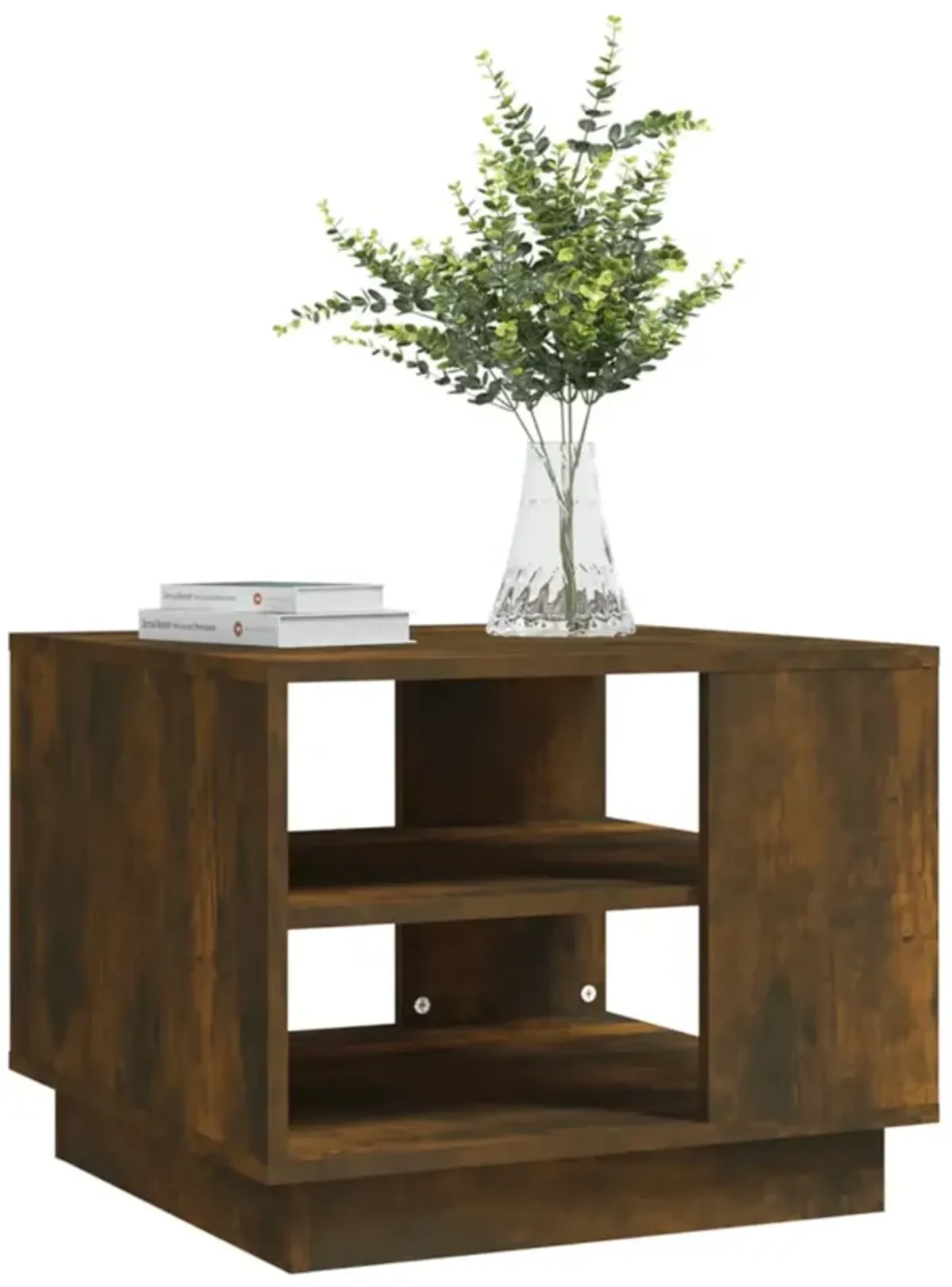 vidaXL Coffee Table Smoked Oak 21.7"x21.7"x21.7" Chipboard