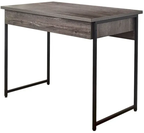 FC Design Klair Living Wood and Metal Desk with One Drawer in Rustic Gray