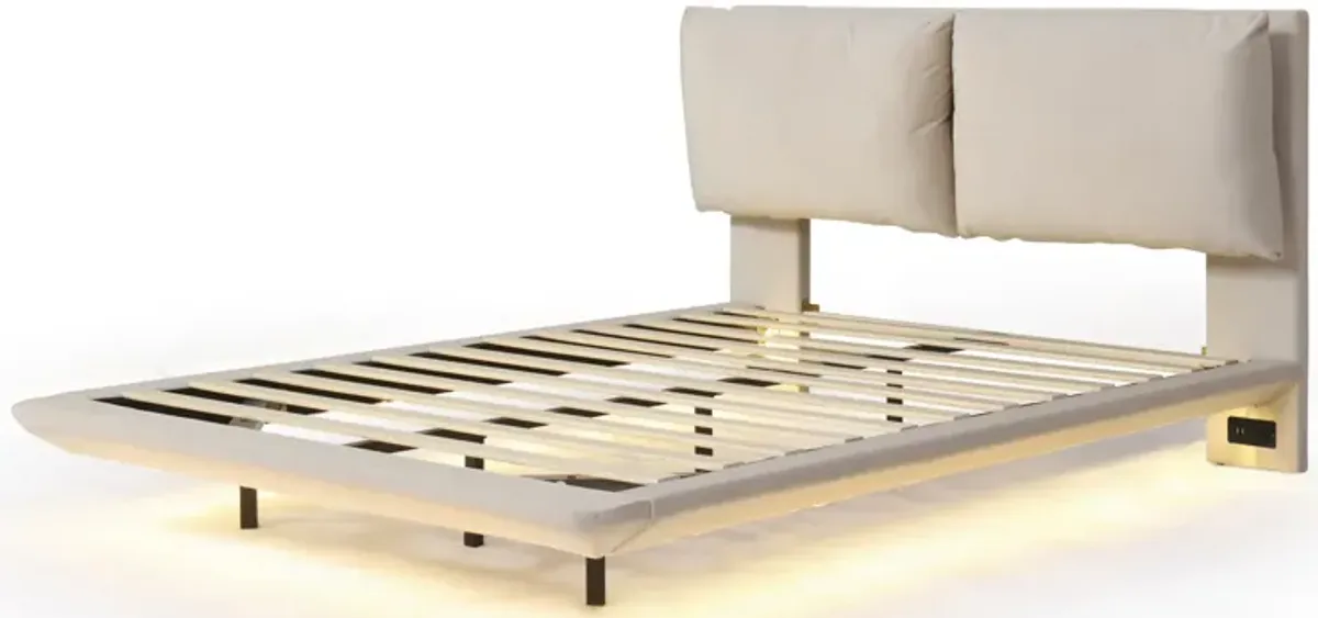 Merax Platform Bed with Sensor Light